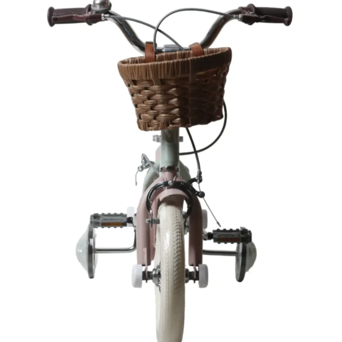 Bicicletta 12" Bambini Verde Sella Manubrio Regolabile Rotelle Cestino