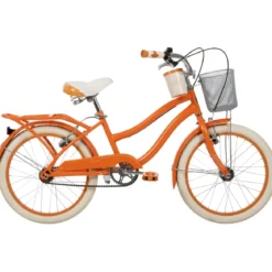 Bicicletta con Cestino Portapacchi 20" per Bambini Arancione 6-8 Anni