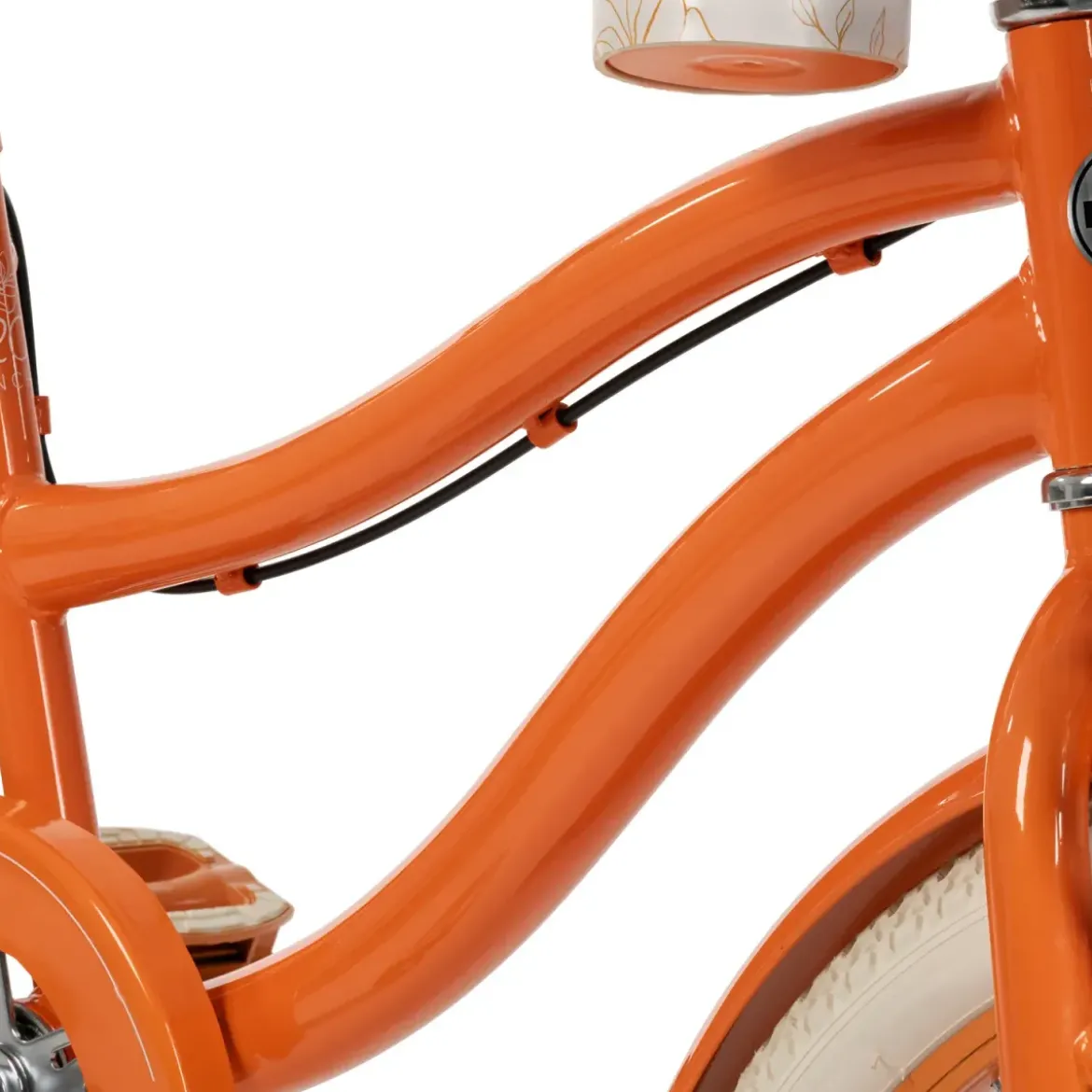 Bicicletta con Cestino Portapacchi 20" per Bambini Arancione 6-8 Anni