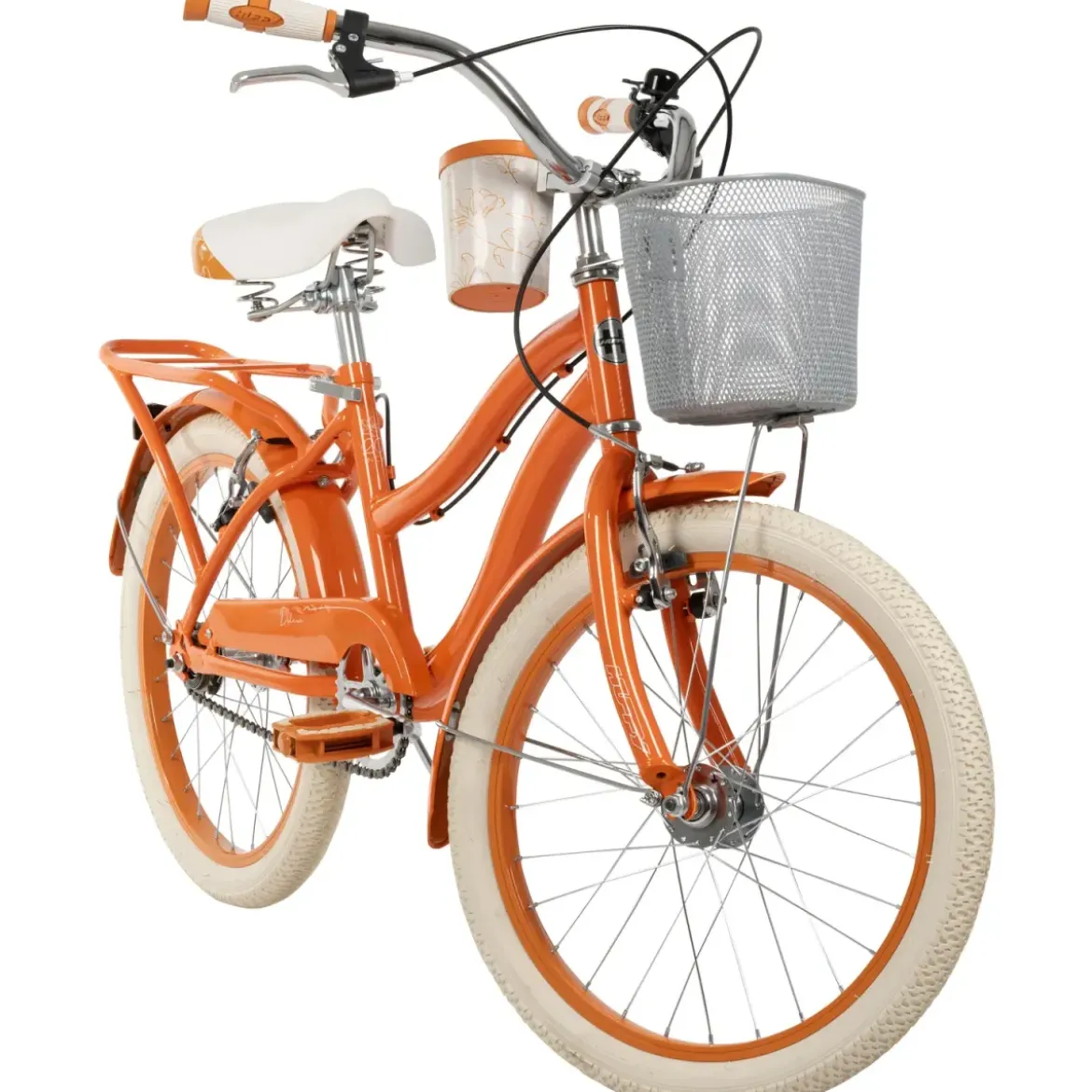 Bicicletta con Cestino Portapacchi 20" per Bambini Arancione 6-8 Anni