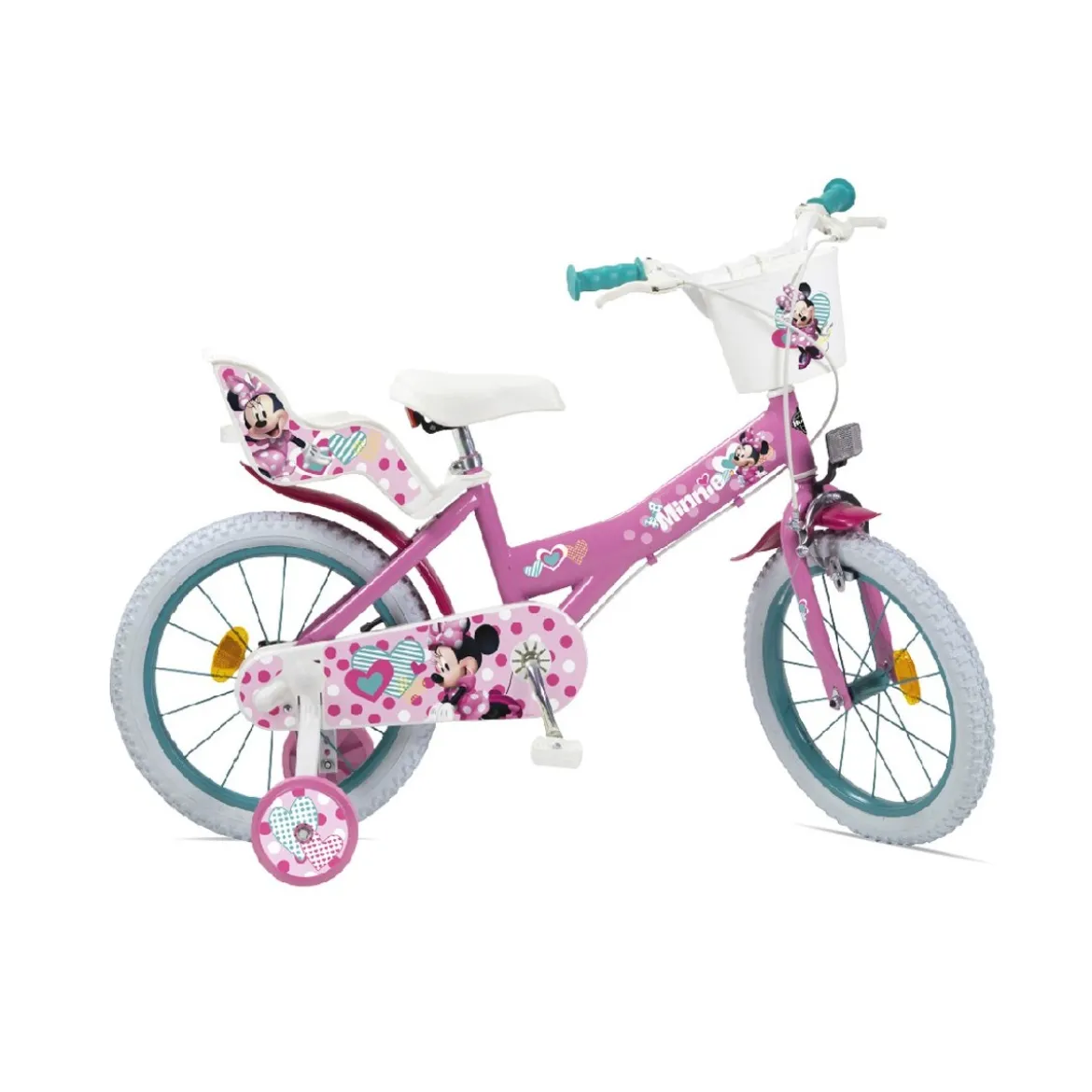 Bicicletta da Bambina 14 Pollici Minnie con Rotelle Bici Mountain Bike per Bimba
