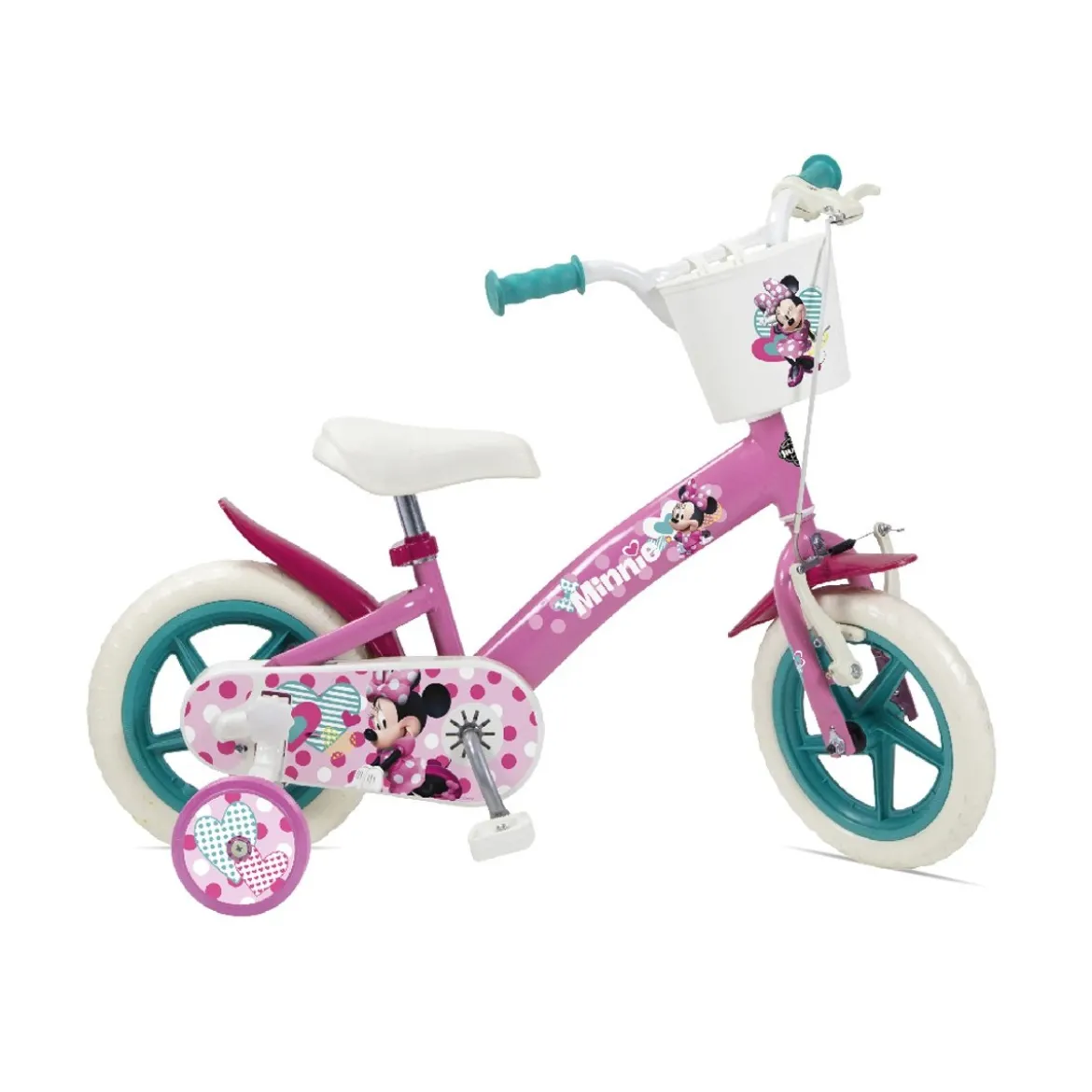 Bicicletta da Bambina 12 Pollici Minnie con Rotelle Bici Mountain Bike per Bimba