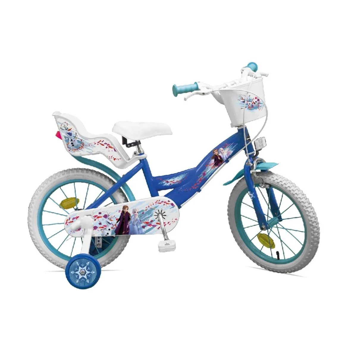Bicicletta da Bambina 14 Pollici Frozen con Rotelle Bici Mountain Bike per Bimba