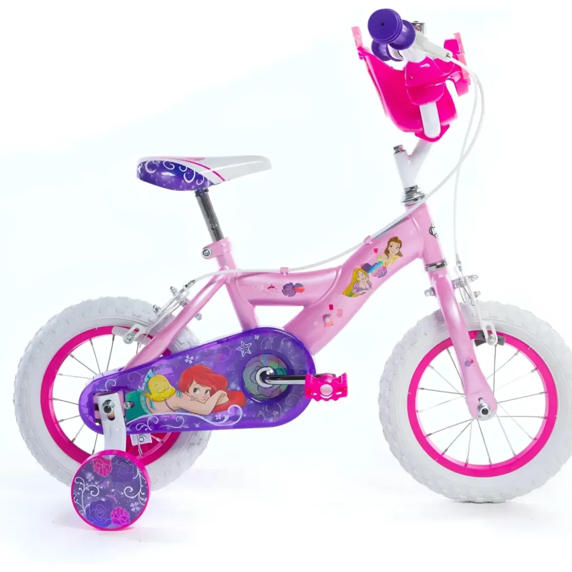 Bicicletta da Bambina Princess Ruota 12 Pollici Bici con Rotelle Freni