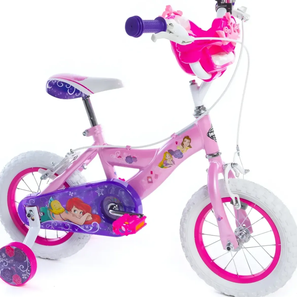 Bicicletta da Bambina Princess Ruota 12 Pollici Bici con Rotelle Freni