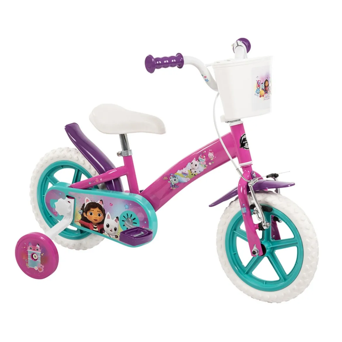 Bicicletta da Bambino Gabby Dollhouse Ruota 12 Pollici Bici con Rotelle