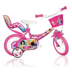 Bicicletta per Bambina 12 Pollici Princess 3 4 5 Anni con Rotelle