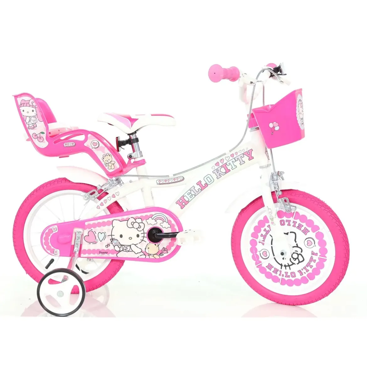 Bicicletta per Bambina 14 Pollici Hello Kitty 3 4 5 6 Anni Rotelle