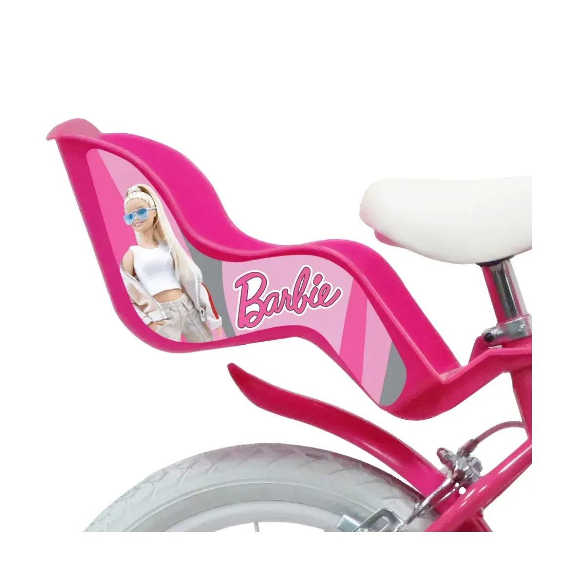Bicicletta per Bambini 14" Barbie Rosa Rotelle Cestino Portabambola