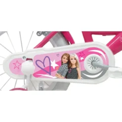 Bicicletta per Bambini 12" Barbie Rosa Rotelle Cestino Portabambola