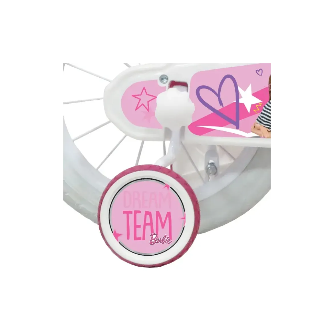 Bicicletta per Bambini 12" Barbie Rosa Rotelle Cestino Portabambola