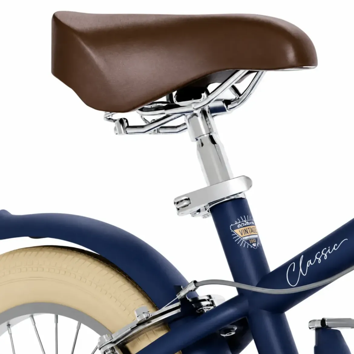 Bicicletta per Bambini 14" Blu Vintage Regolabile con Stabilizzatori