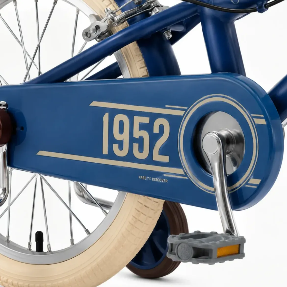 Bicicletta per Bambini 16" Blu Vintage Regolabile con Stabilizzatori