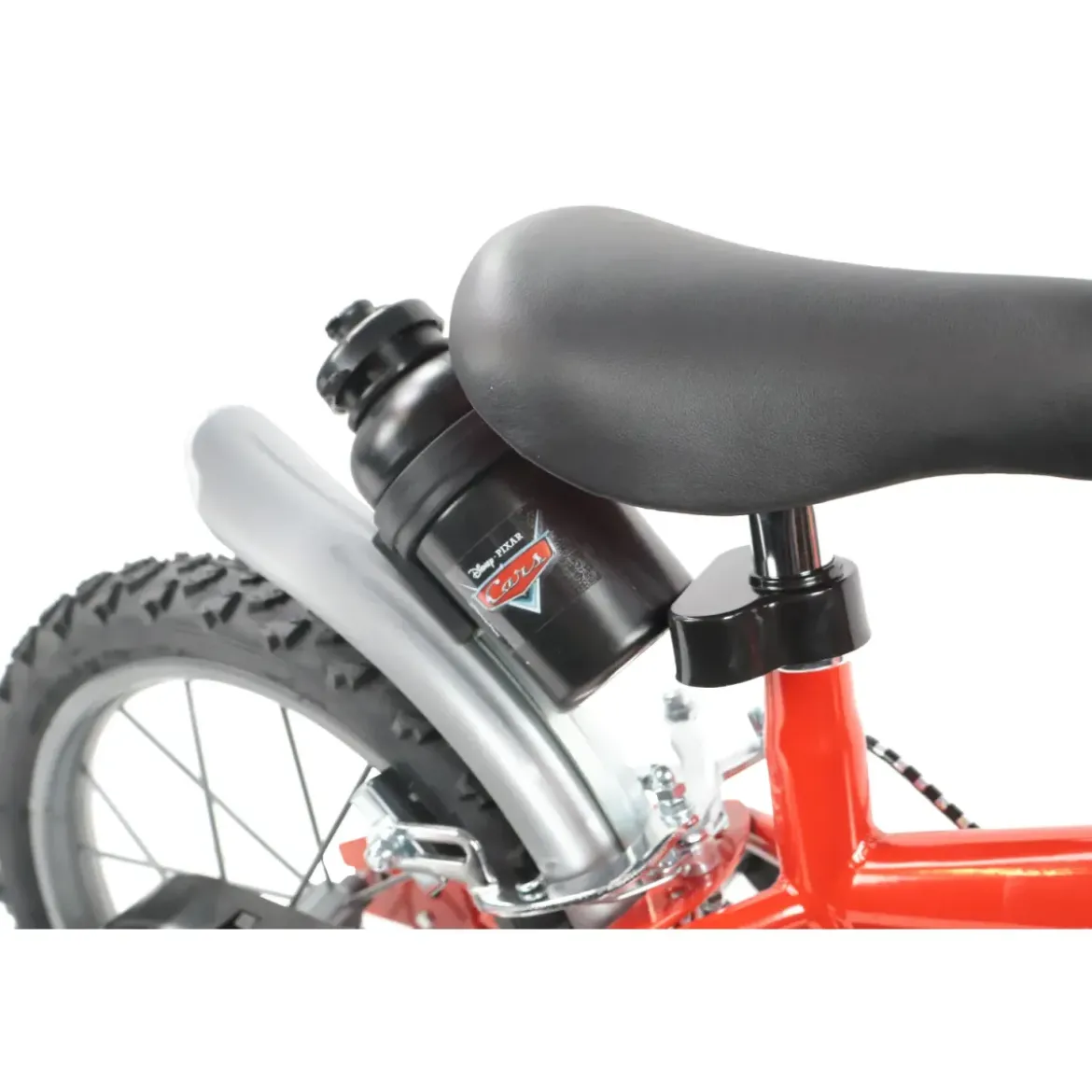 Bicicletta per Bambini 14" Cars Rosso Nero Rotelle Borraccia Trombetta
