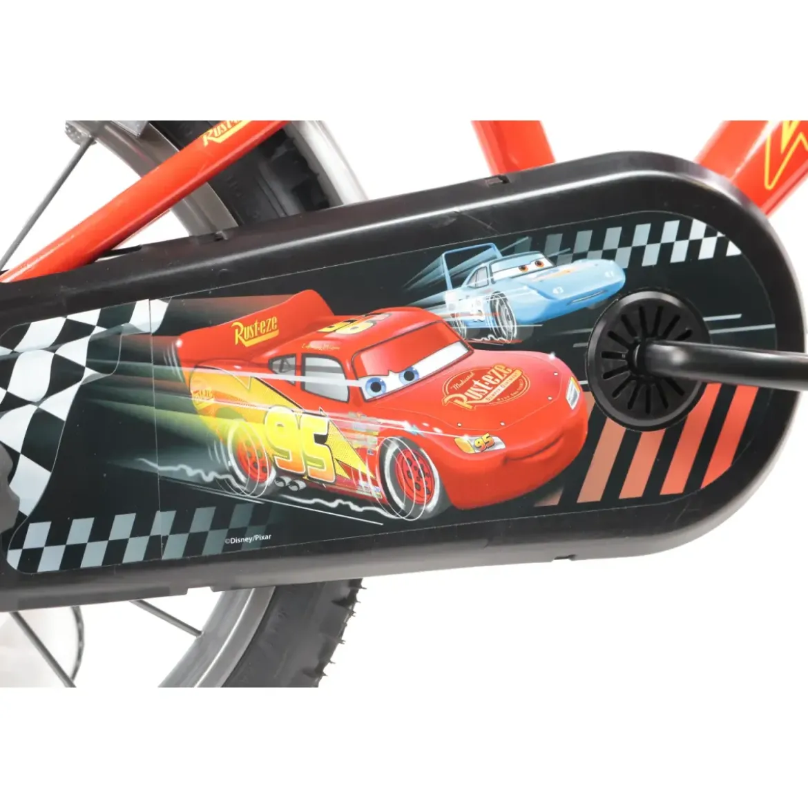 Bicicletta per Bambini 16" Cars Rosso Nero Rotelle Borraccia Trombetta