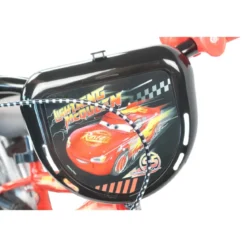 Bicicletta per Bambini 12" Cars Rosso Nero Rotelle Borraccia Trombetta