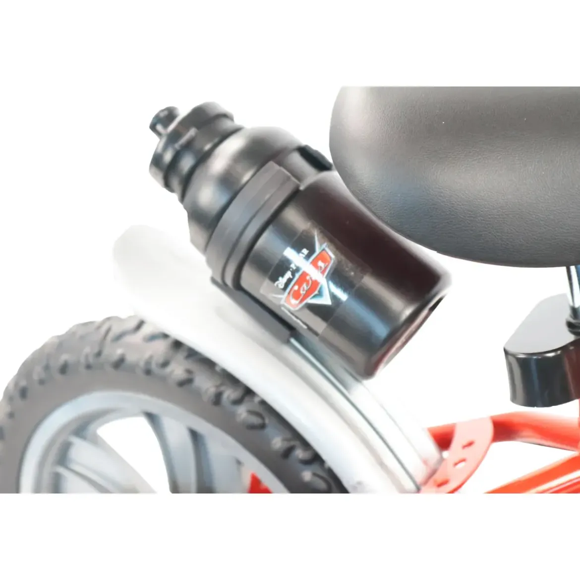 Bicicletta per Bambini 12" Cars Rosso Nero Rotelle Borraccia Trombetta