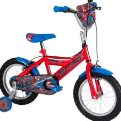 Bicicletta per Bambini con Rotelle 14" Spiderman Rosso Freni Caliper