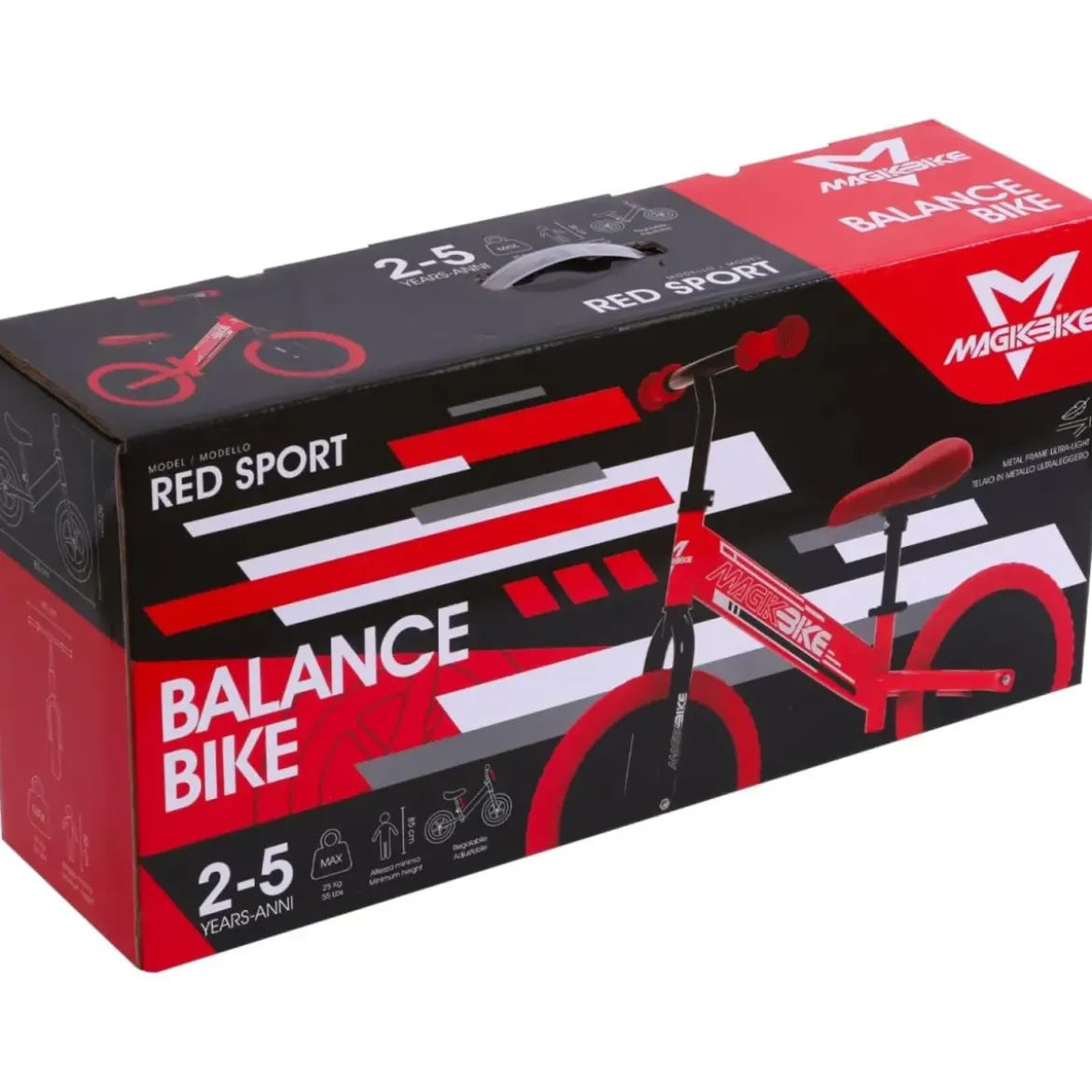 Bicicletta per Bambini Evolutiva Senza Pedali Rosso Balance Bike