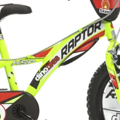 Bicicletta per Bambini 16" Freni Doppi Rotelle in Acciaio Giallo Rosso