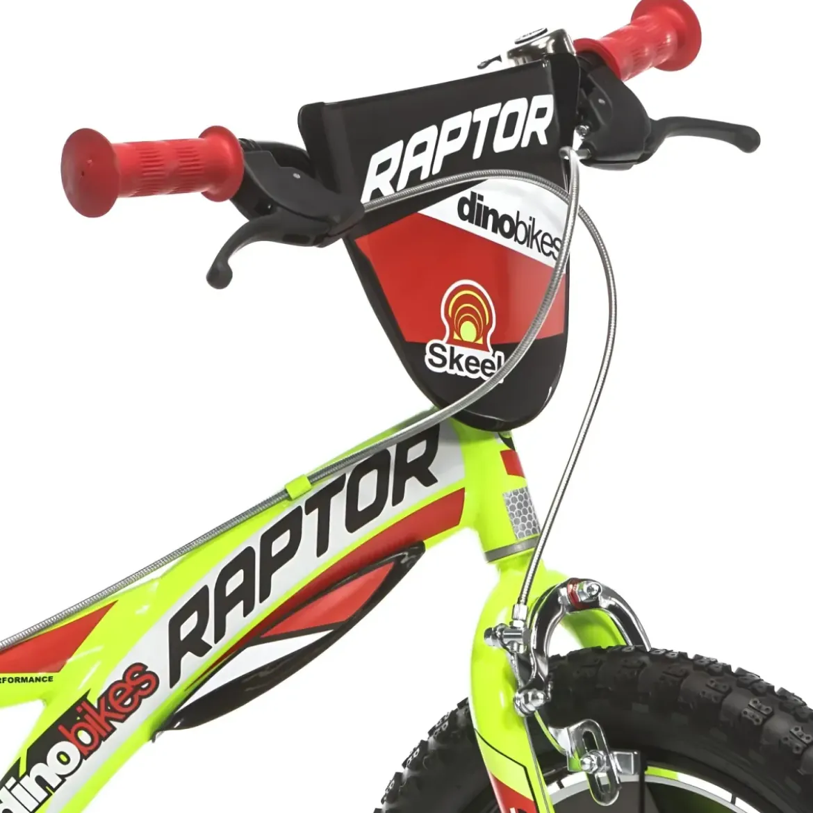 Bicicletta per Bambini 16" Freni Doppi Rotelle in Acciaio Giallo Rosso