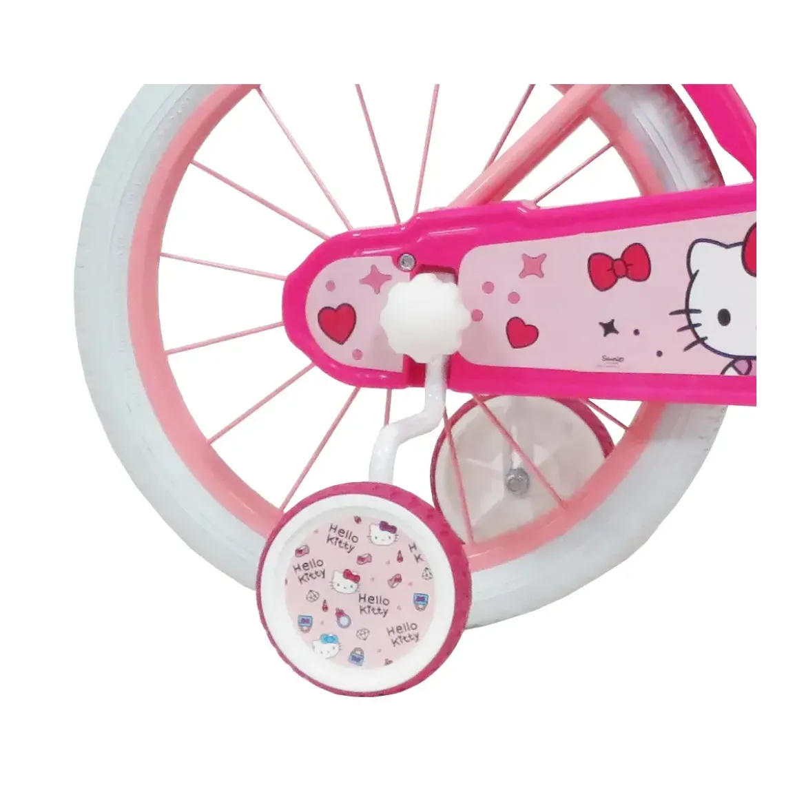 Bicicletta per Bambini 16" Hello Kitty Rosa Rotelle Removibili Acciaio