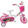 Bicicletta per Bambini 12" Masha e Orso Bianco con Portabambola Rotelle