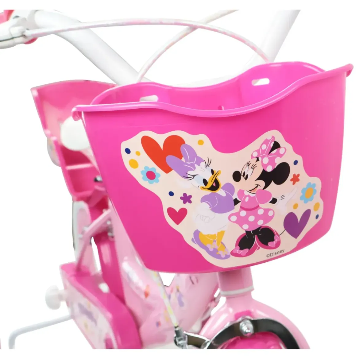 Bicicletta per Bambini 16" Minnie Disney Rosa Cestino Portabambola