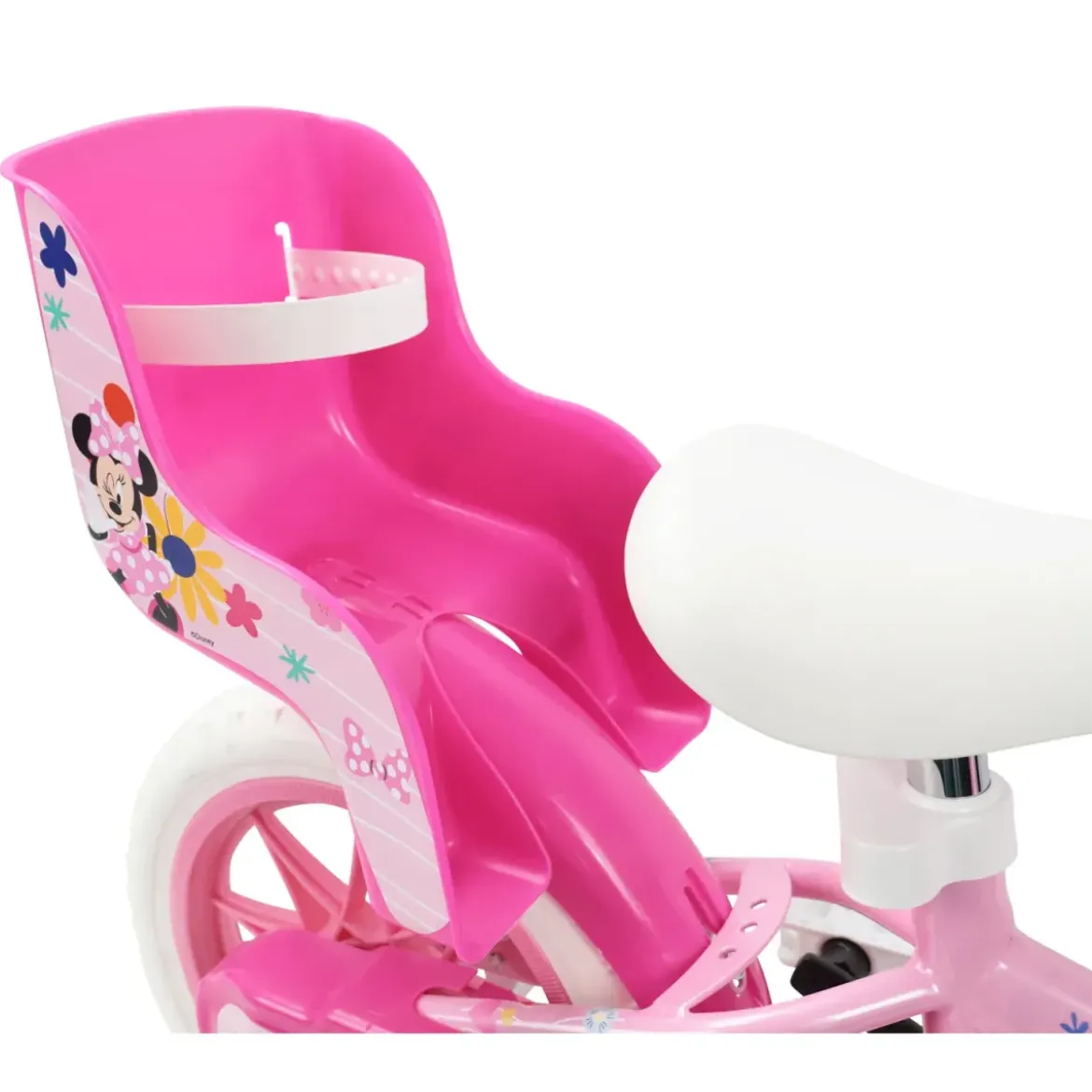 Bicicletta per Bambini 12" Minnie Disney Rosa Cestino Portabambola