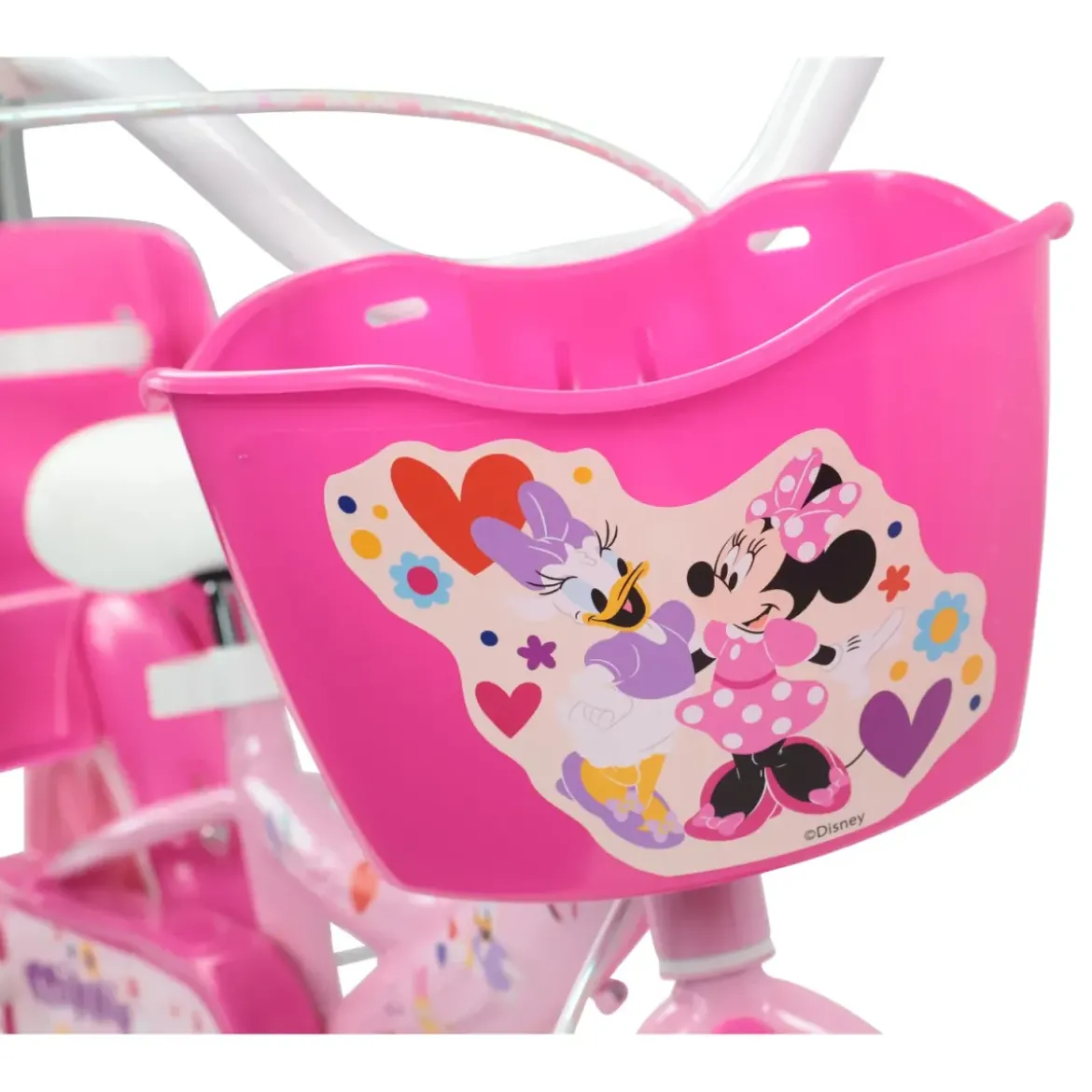 Bicicletta per Bambini 12" Minnie Disney Rosa Cestino Portabambola