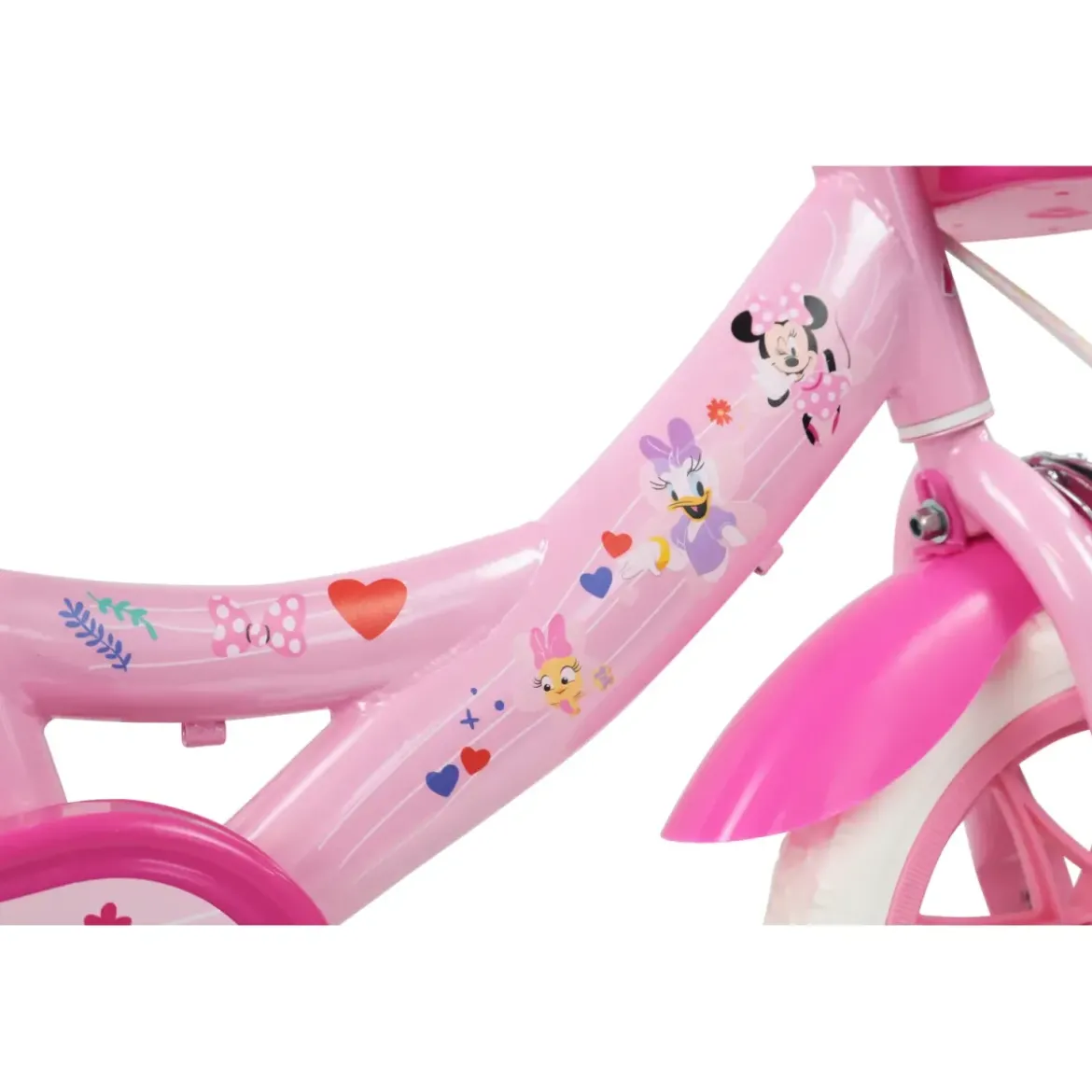 Bicicletta per Bambini 12" Minnie Disney Rosa Cestino Portabambola