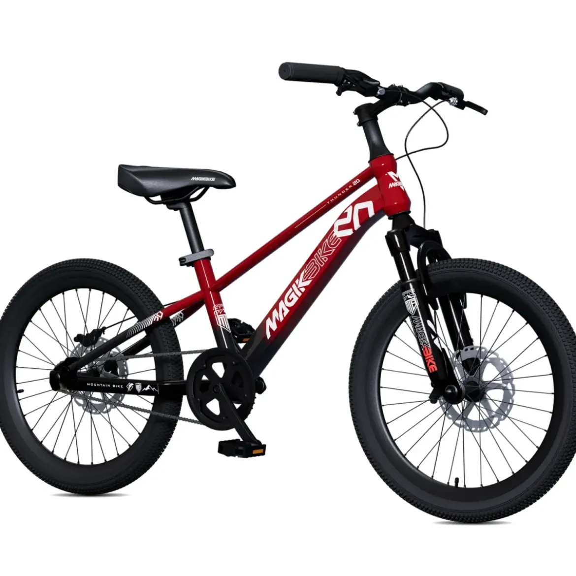 Bicicletta per Bambini Mountain Bike 20" Rosso con Freni a Disco