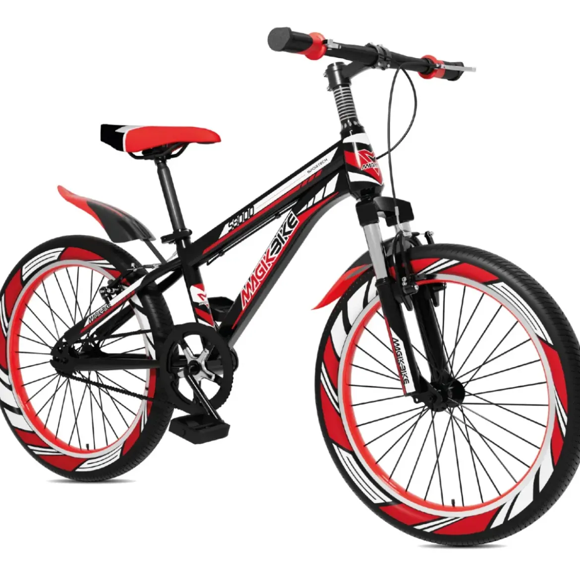 Bicicletta per Bambini Mountain Bike 20" V-Brake Ammortizzata Rossa