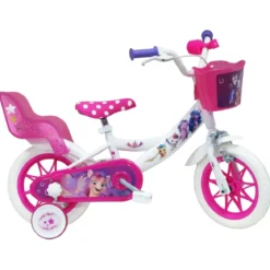 Bicicletta per Bambini My Little Pony 12" Bianco Rosa Rotelle Cestino