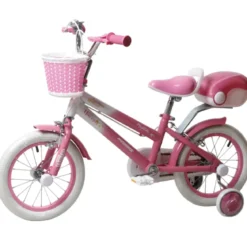 Bicicletta per Bambini 16" Regolabile Unicorno Rosa Rotelle Removibili