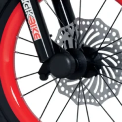 Bicicletta per Bambini 16" Rosso Rotelle Laterali con Freno a Disco