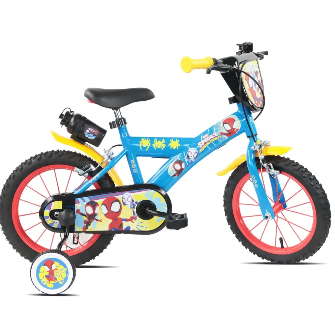 Bicicletta per Bambini Spidey Marvel 14" Azzurro Rotelle Removibili