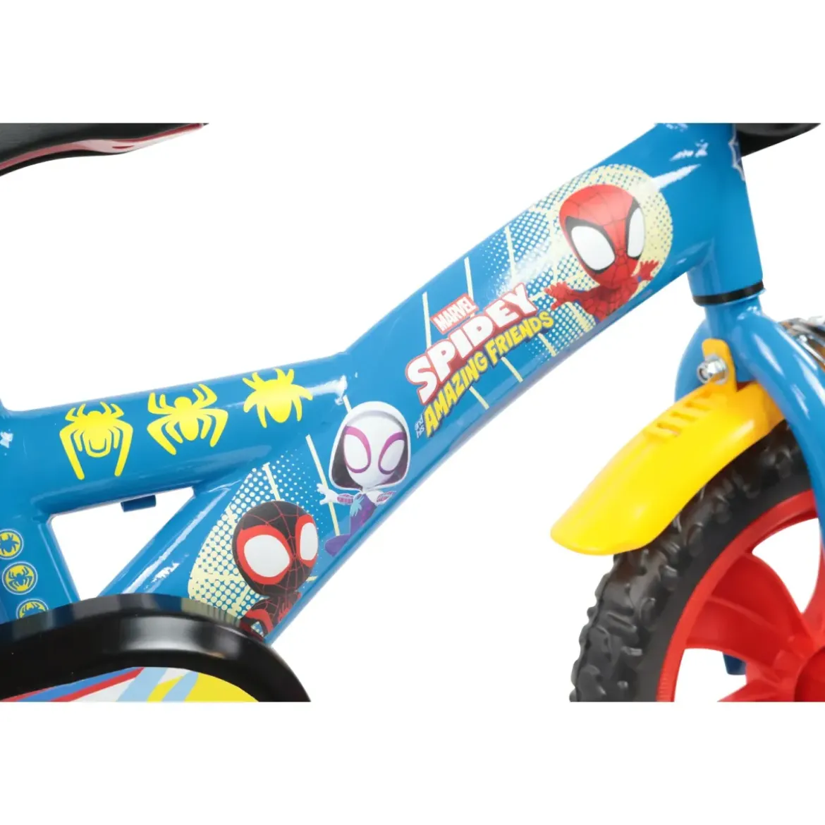 Bicicletta per Bambini Spidey Marvel 12" Azzurro Rotelle Removibili