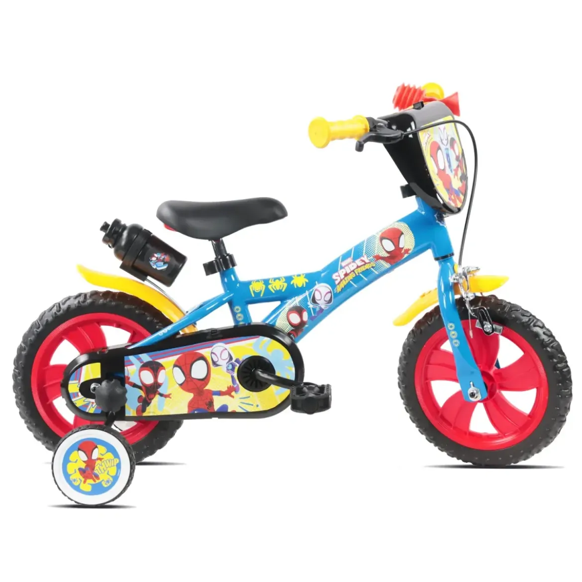 Bicicletta per Bambini Spidey Marvel 12" Azzurro Rotelle Removibili