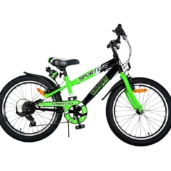 Bicicletta per Bambini 20" Sportiva Verde Sportiva 7 Marce Cavalletto