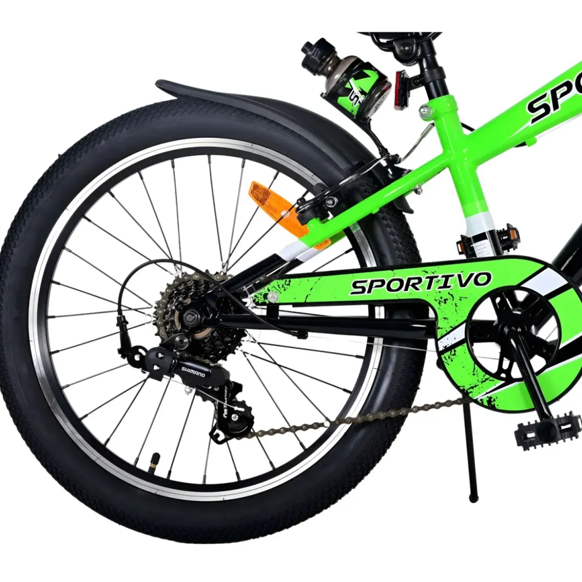 Bicicletta per Bambini 20" Sportiva Verde Sportiva 7 Marce Cavalletto