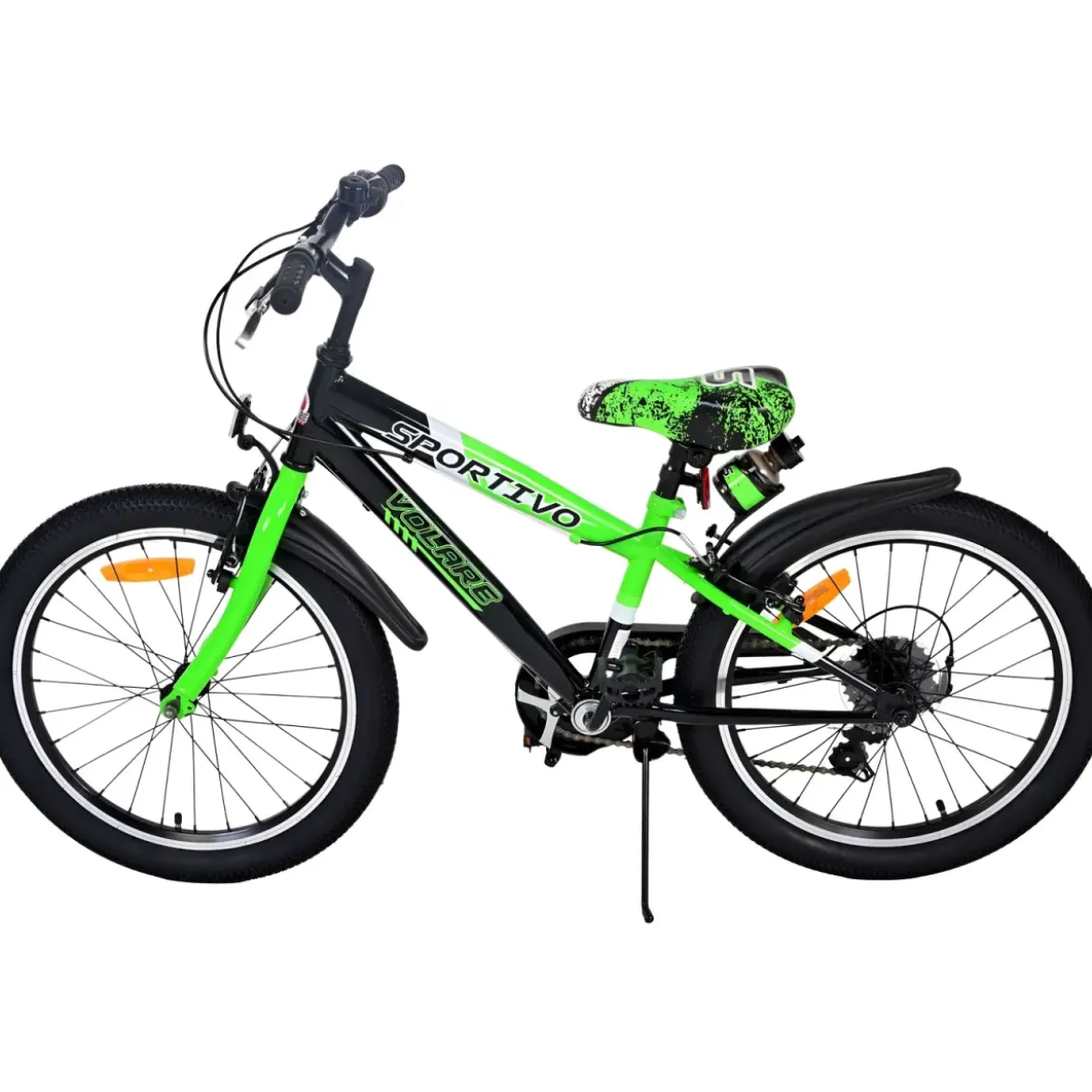 Bicicletta per Bambini 20" Sportiva Verde Sportiva 7 Marce Cavalletto