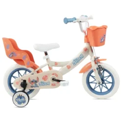 Bicicletta per Bambini 12" Stitch Disney Beige con Rotelle Removibili