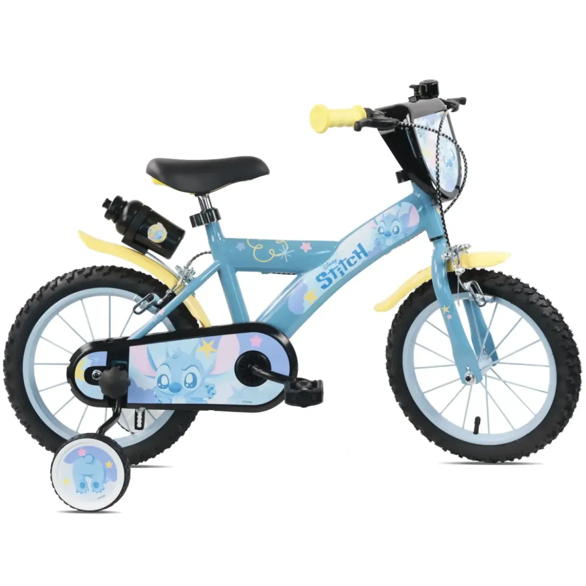 Bicicletta per Bambini 14" Stitch Disney Rotelle Removibili Acciaio