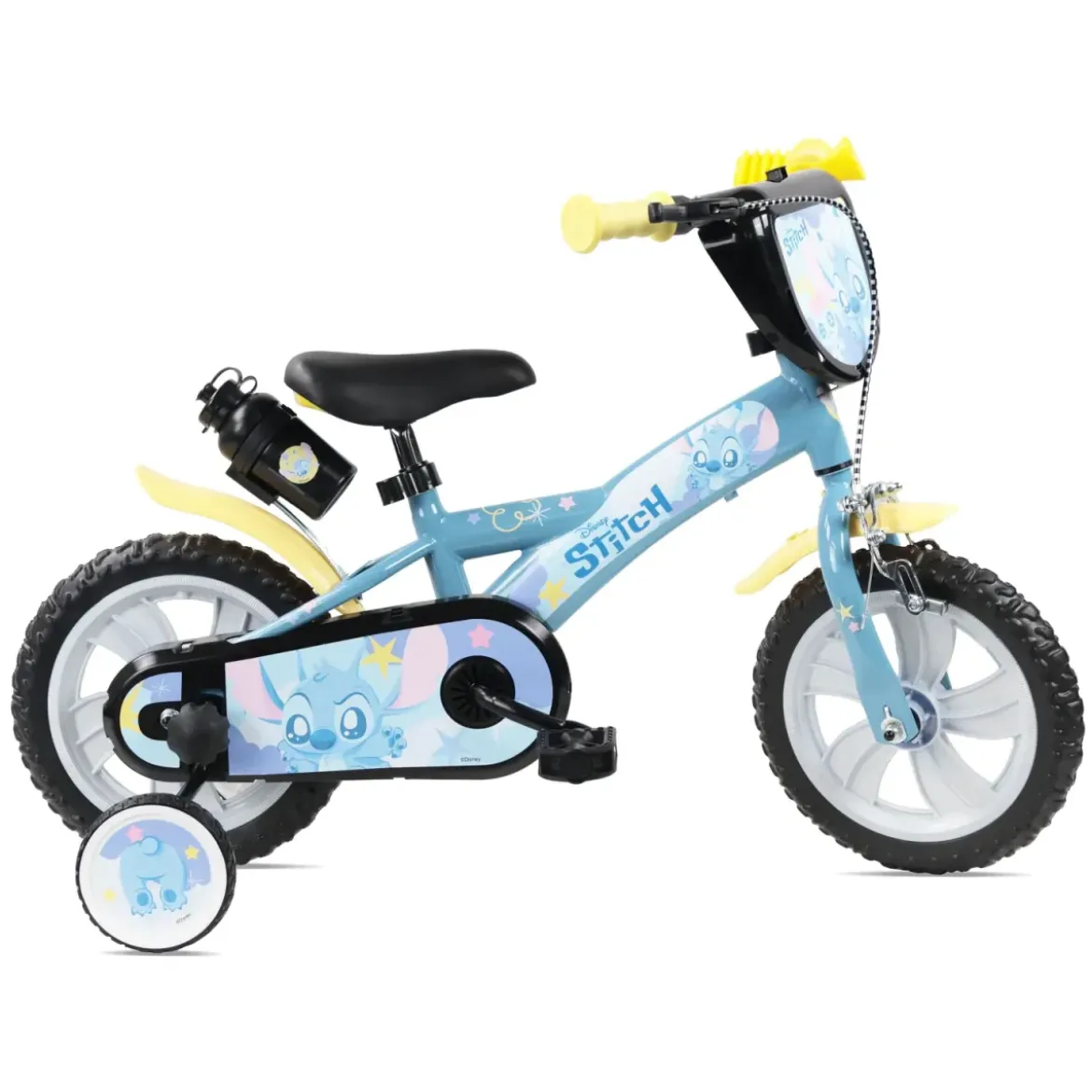 Bicicletta per Bambini 12" Stitch Disney Rotelle Removibili Acciaio