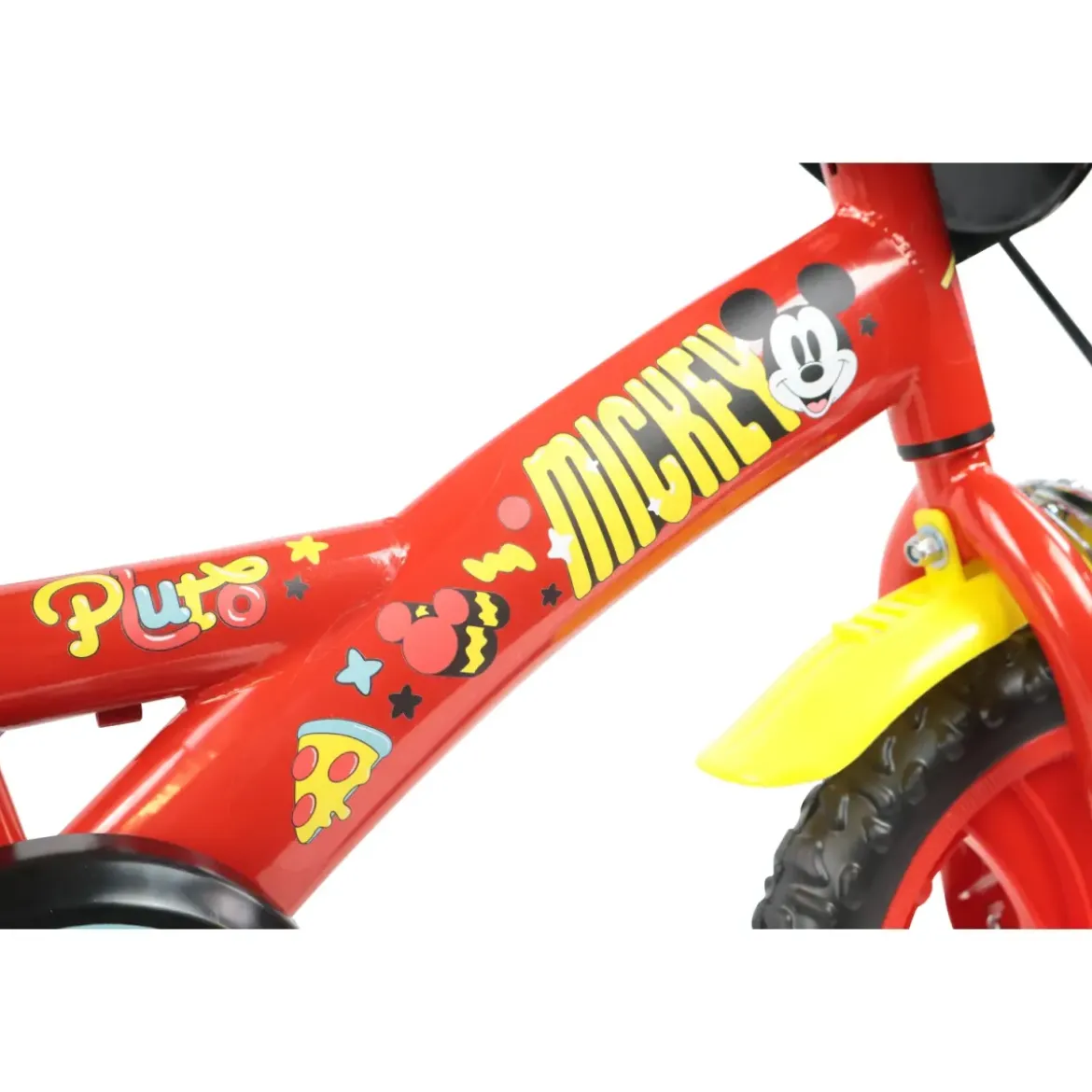 Bicicletta per Bambini 12" Topolino Disney Rosso Rotelle Borraccia