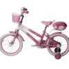 Bicicletta per Bambini 14" Unicorno Rosa Bianco Regolabile con Rotelle