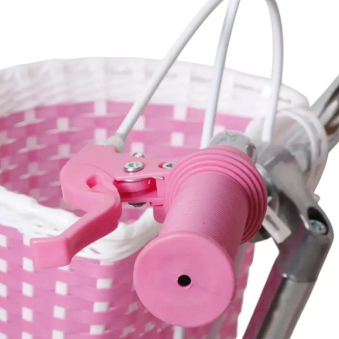 Bicicletta per Bambini 14" Unicorno Rosa Bianco Regolabile con Rotelle