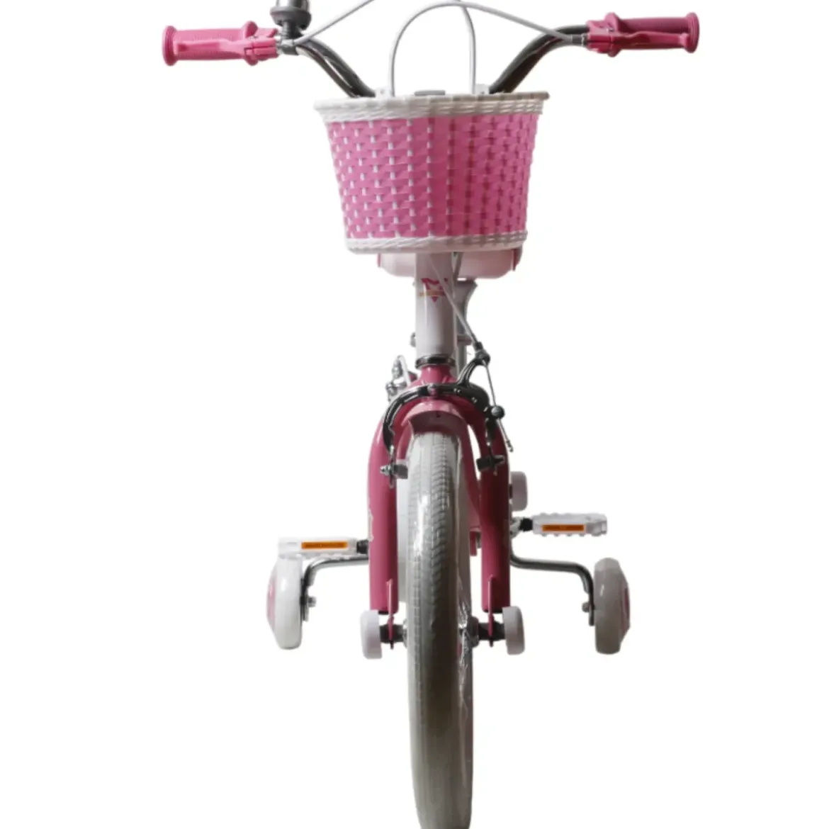 Bicicletta per Bambini 14" Unicorno Rosa Bianco Regolabile con Rotelle