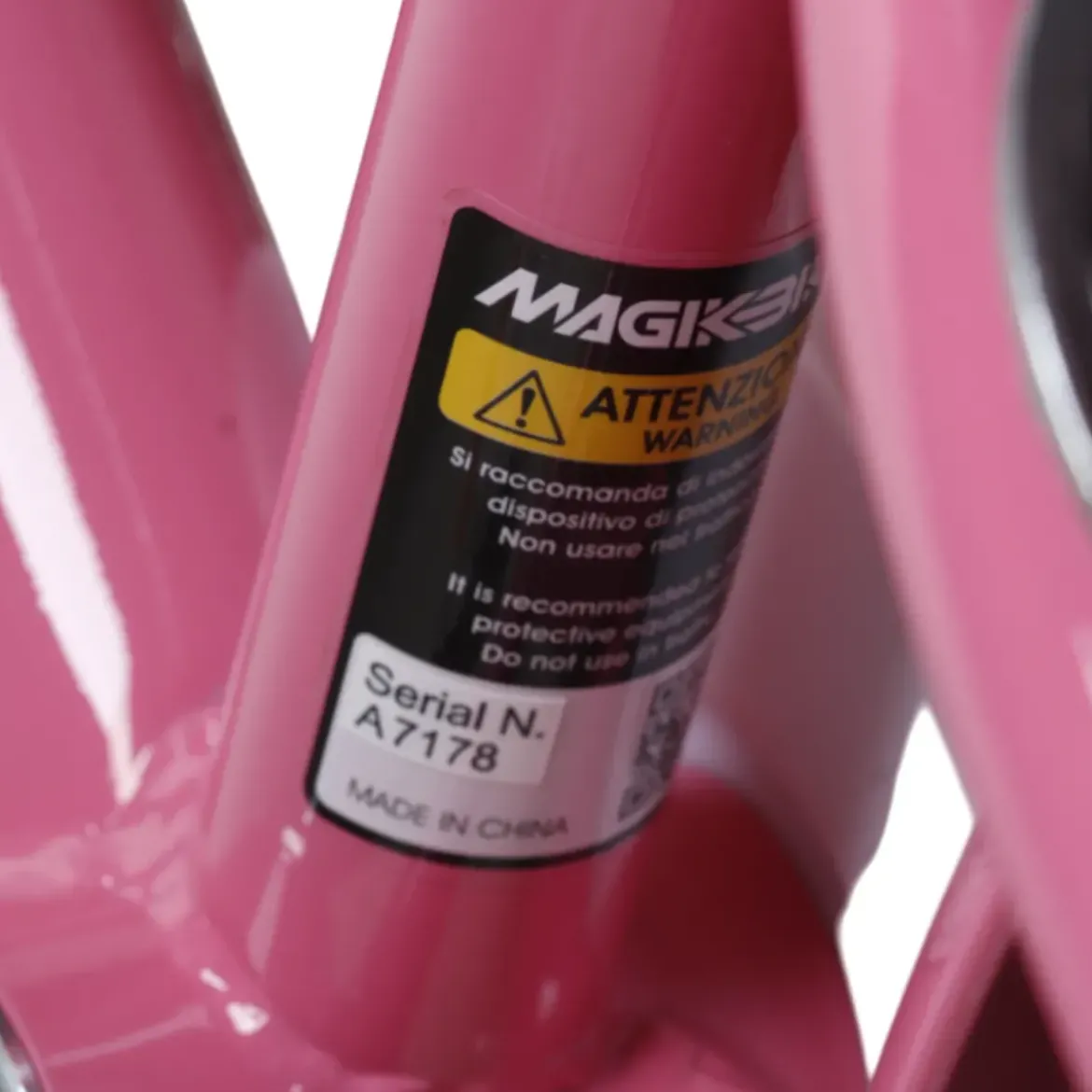 Bicicletta per Bambini 14" Unicorno Rosa Bianco Regolabile con Rotelle